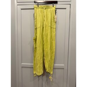 NWT Gauze 100%‎ cotton Banjara Pants Green Drawstring Vacay Casual Lounge Small